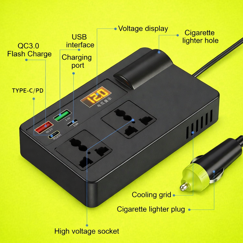 200W Car Inverter Car Power Adapter